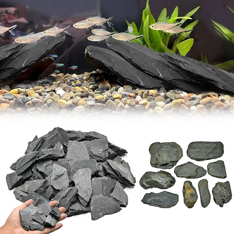 Aquarium Marine Fish - Zestaw kamieni do akwarium 500/1000g, łupki,