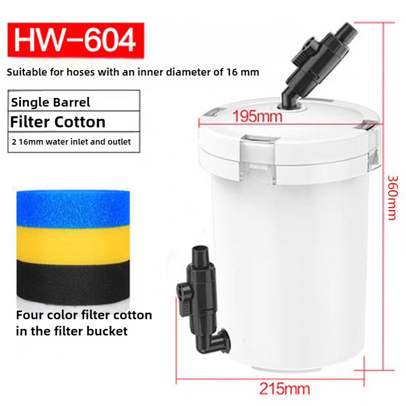 Marine Aquarium Protein Skimmer - Filtr Akwariowy Typu Bucket HW-604, Cichy