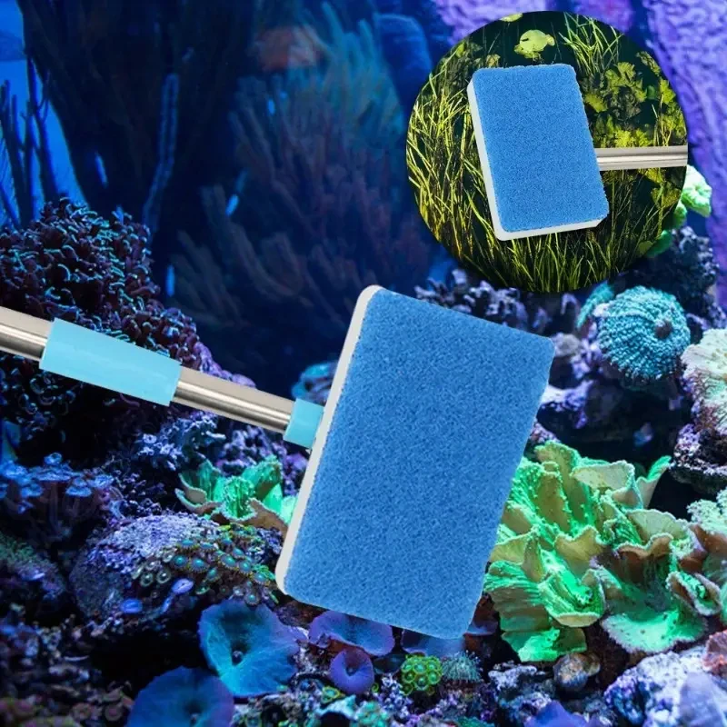 Marine Aquarium Glass Cleaner - 180 ° Dostosuj 55-95cm uchwyt teleskopowy