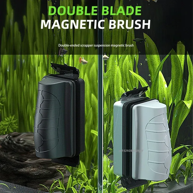 Marine Aquarium Glass Cleaner - Małe magnetyczne szczoteczki do akwarium, skrobak