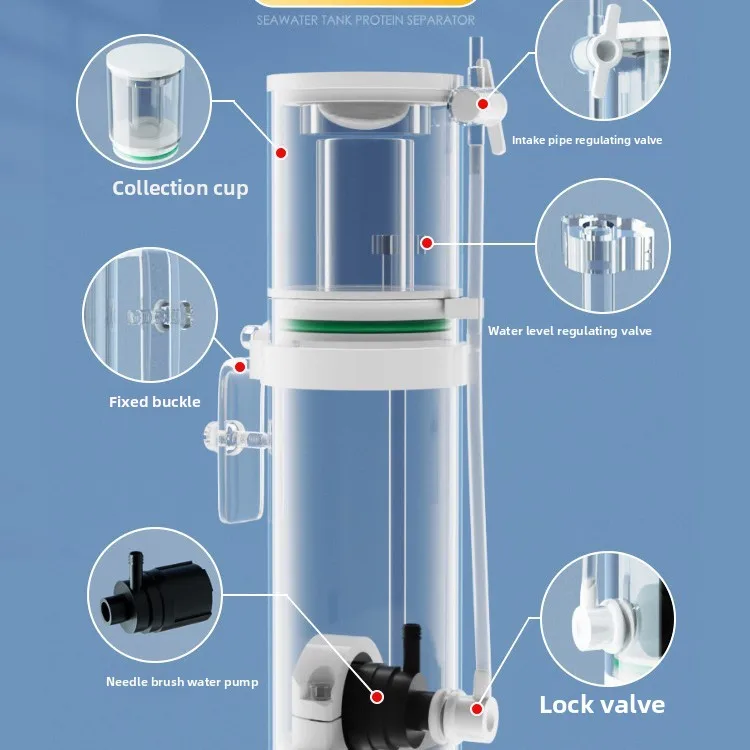 110V-240V Nowy Mini Separator  – Marine Aquarium Protein Skimmer recenzja i cena